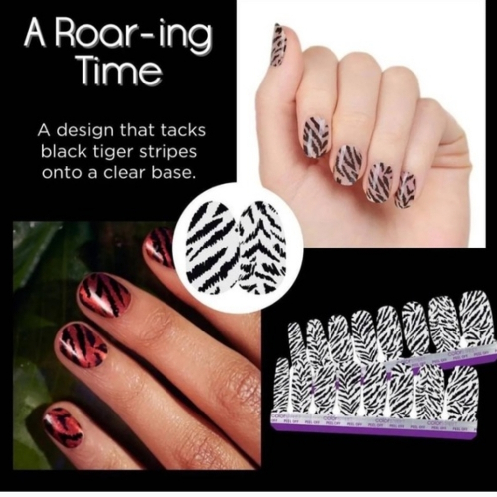 Color Street A Roaring Time Animal Print Nail Polish Strips Clear Overlay